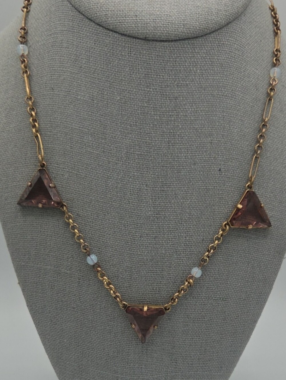 5 for $25! J. Crew Gold-Tone Necklace with Purple Triangles